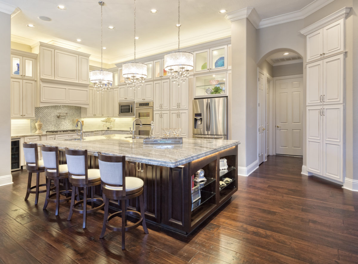 Beautiful Custom Kitchen with Island in Estate Home